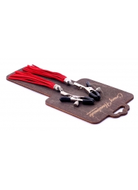 Металлические зажимы на соски с красными замшевыми кисточками - Crazy Handmade - купить с доставкой в Нижнекамске