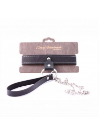 Узкий однослойный ошейник с поводком - Crazy Handmade - купить с доставкой в Нижнекамске