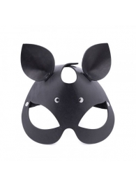 Черная кожаная маска  Кошка  с маленькими ушками - Crazy Handmade - купить с доставкой в Нижнекамске
