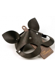 Черная кожаная маска  Кошка  с маленькими ушками - Crazy Handmade - купить с доставкой в Нижнекамске