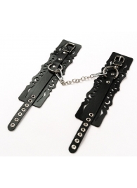 Узорчатые кожаные оковы с регулируемыми ремешками - Crazy Handmade - купить с доставкой в Нижнекамске