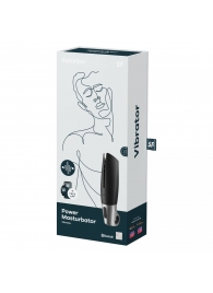 Черный мастурбатор с вибрацией Power Masturbator - Satisfyer - в Нижнекамске купить с доставкой
