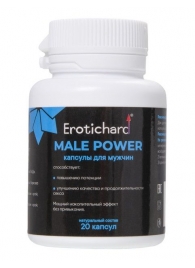 Капсулы для мужчин Erotichard male power - 20 капсул (0,370 гр.) - Erotic Hard - купить с доставкой в Нижнекамске