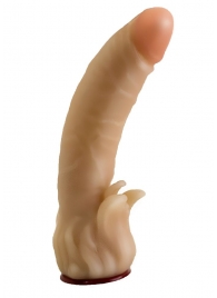 Телесная гелевая насадка-фаллос с клиторальными лепестками - 18,5 см. - LOVETOY (А-Полимер) - купить с доставкой в Нижнекамске