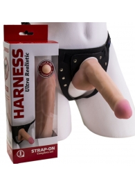 Страпон Harness из двух предметов: трусики с плугом и насадка-фаллос - 17 см. - LOVETOY (А-Полимер) - купить с доставкой в Нижнекамске
