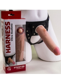 Реалистичный страпон Harness из трусиков и насадки-фаллоса - 18,5 см. - LOVETOY (А-Полимер) - купить с доставкой в Нижнекамске