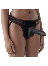 Женский темнокожий страпон Easy Strapon Set 7 Inch - 18 см. - Lovetoy - купить с доставкой в Нижнекамске