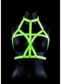 Портупея Bra Harness с неоновым эффектом - размер L-XL - Shots Media BV - купить с доставкой в Нижнекамске