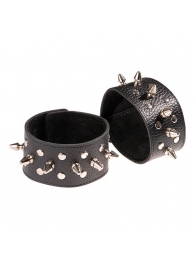 Чёрные напульсники с шипами и заклепками - Sitabella - купить с доставкой в Нижнекамске