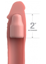 Телесная насадка-удлинитель 2 Inch Silicone X-tension with Strap - 20,3 см. - Pipedream - в Нижнекамске купить с доставкой