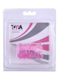 Розовая рельефная насадка на пенис - Toyfa Basic - в Нижнекамске купить с доставкой