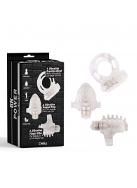 Набор из 3 прозрачных эрекционных колец с вибрацией Teasers Ring Kit - Chisa - в Нижнекамске купить с доставкой
