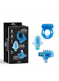 Набор из 3 синих эрекционных колец с вибрацией Teasers Ring Kit - Chisa - в Нижнекамске купить с доставкой