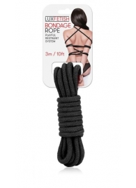 Черная хлопковая веревка для связывания - 3 м. - Lux Fetish - купить с доставкой в Нижнекамске