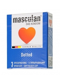 Презервативы с пупырышками Masculan Dotted - 3 шт. - Masculan - купить с доставкой в Нижнекамске