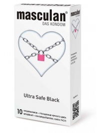 Ультрапрочные презервативы Masculan Ultra Safe Black - 10 шт. - Masculan - купить с доставкой в Нижнекамске
