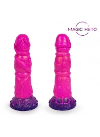 Розовый рельефный фантазийный фаллоимитатор - 20 см. - Bior toys - купить с доставкой в Нижнекамске
