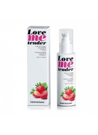 Съедобное согревающее массажное масло Love Me Tender Strawberry с ароматом клубники - 100 мл. - Love to Love - купить с доставкой в Нижнекамске