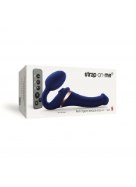 Синий безремневой страпон Multi Orgasm Size S с клиторальной стимуляцией - Strap-on-me - купить с доставкой в Нижнекамске
