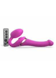 Ярко-розовый безремневой страпон Multi Orgasm Size S с клиторальной стимуляцией - Strap-on-me - купить с доставкой в Нижнекамске