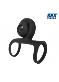 Черная вибронасадка на пенис Sex Expert - Sex Expert - в Нижнекамске купить с доставкой