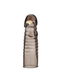 Дымчатая насадка-удлинитель Ribbed Realistic Penis Enhancing Sleeve Extension - 15,2 см. - BlueLine - в Нижнекамске купить с доставкой