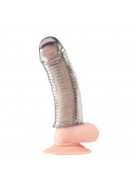 Текстурированная насадка на пенис Clear Textured Penis Enhancing Sleeve Extension - 16,5 см. - BlueLine - в Нижнекамске купить с доставкой