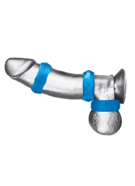 Комплект из трех голубых колец для эрекции 3-Pack Nuts   Bolts Stretch Cock Ring Set - BlueLine - в Нижнекамске купить с доставкой