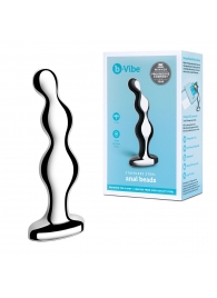 Стальной анальный фаллоимитатор для простаты Stainless Steel Anal Beads - 13 см. - b-Vibe - в Нижнекамске купить с доставкой