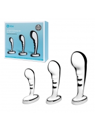 Набор из 3 стальных стимуляторов простаты Stainless Steel P-spot Training Set - b-Vibe - в Нижнекамске купить с доставкой