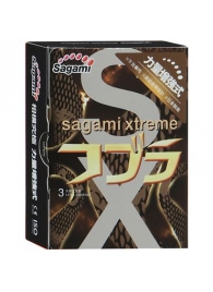 Суженные к основанию презервативы Sagami Xtreme COBRA - 3 шт. - Sagami - купить с доставкой в Нижнекамске