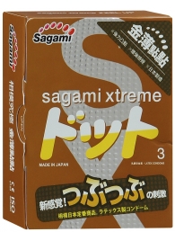 Презервативы Sagami Xtreme FEEL UP с точечной текстурой и линиями прилегания - 3 шт. - Sagami - купить с доставкой в Нижнекамске