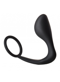 Черное эрекционное кольцо с анальной пробкой Anal Plug With Cockring - Dream Toys - в Нижнекамске купить с доставкой