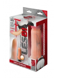Телесный страпон Harness LESBI с вагинальной пробкой - 16,5 см. - LOVETOY (А-Полимер) - купить с доставкой в Нижнекамске