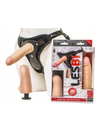 Телесный страпон Harness LESBI с вагинальной пробкой - 16,5 см. - LOVETOY (А-Полимер) - купить с доставкой в Нижнекамске
