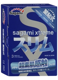 Розовые презервативы Sagami Xtreme FEEL FIT 3D - 3 шт. - Sagami - купить с доставкой в Нижнекамске