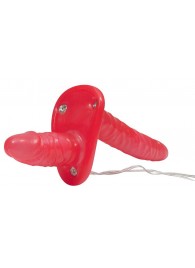 Красный женский страпон с вагинальной пробкой Bad Kitty - 18 см. - Orion - купить с доставкой в Нижнекамске