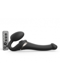 Черный безремневой страпон Multi Orgasm Size S с клиторальной стимуляцией - Strap-on-me - купить с доставкой в Нижнекамске