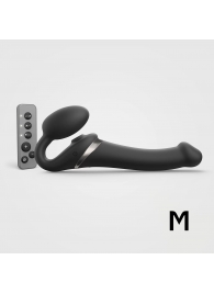 Черный безремневой страпон Multi Orgasm Size M с клиторальной стимуляцией - Strap-on-me - купить с доставкой в Нижнекамске