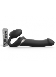 Черный безремневой страпон Multi Orgasm Size L с клиторальной стимуляцией - Strap-on-me - купить с доставкой в Нижнекамске