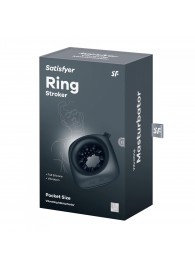 Черный мужской вибромассажер Ring Stroker - Satisfyer - в Нижнекамске купить с доставкой