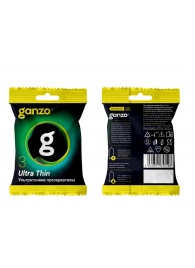 Ультратонкие презервативы Ganzo Ultra thin в мягкой упаковке - 3 шт. - Ganzo - купить с доставкой в Нижнекамске
