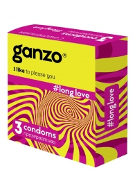 Презервативы с анестетиком для продления удовольствия Ganzo Long Love - 3 шт. - Ganzo - купить с доставкой в Нижнекамске