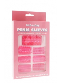 Набор из 7 розовых насадок на пенис ONE-A-DAY PENIS SLEEVES PINK - Seven Creations - в Нижнекамске купить с доставкой