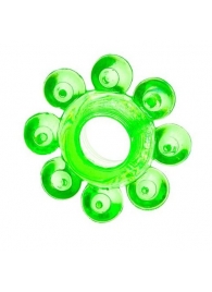 Зеленое эрекционное кольцо-цветок - Toyfa Basic - в Нижнекамске купить с доставкой