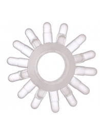 Прозрачное гелевое эрекционное кольцо с шипиками - Toyfa Basic - в Нижнекамске купить с доставкой