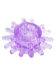 Фиолетовое гелевое эрекционное кольцо с шипиками - Toyfa Basic - в Нижнекамске купить с доставкой