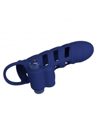 Синяя насадка на пенис Powerful Ring - 18,8 см. - Baile - в Нижнекамске купить с доставкой