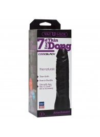 Насадка-фаллоимитатор для страпон-систем Vac-U-Lock CodeBlack 7 Inch Thin Dong - 18,3 см. - Doc Johnson - купить с доставкой в Нижнекамске
