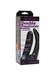 Черная насадка-фаллоимитатор для двойной стимуляции Double Penetrator - 16 см. - Doc Johnson - купить с доставкой в Нижнекамске